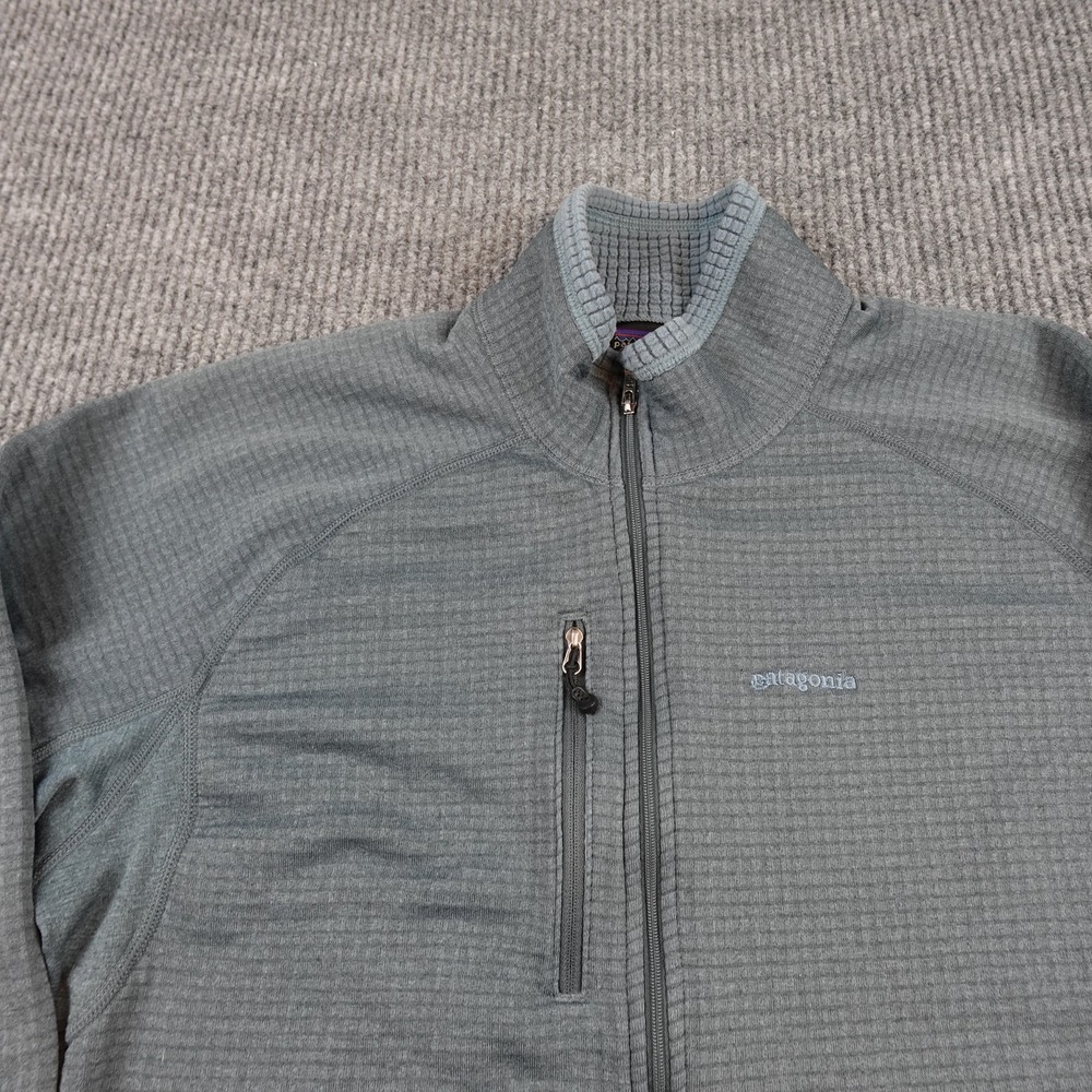 Patagonia R1 Pullover Mens Large Gray 1/4 Zip Grid Fleece Base Layer Hiking - Picture 4 of 10